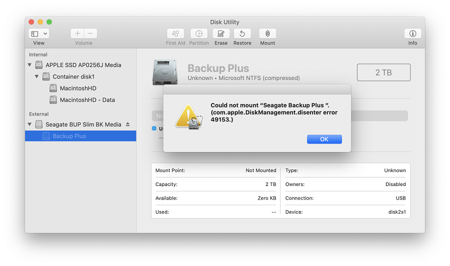 lacie backup drive not recognized