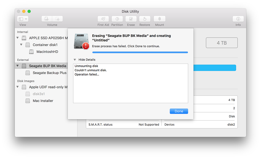 Fehler und Fragen zum Festplatten-Dienstprogramm für macOS 10.11 und höher