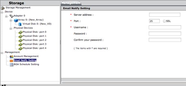 Screenshot showing email notify settings